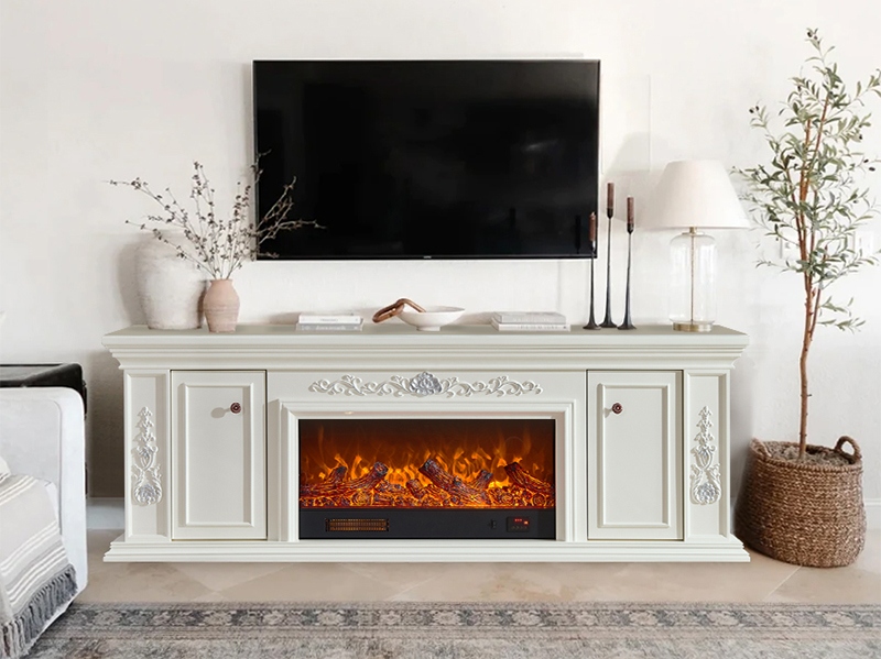 tv stand with fireplace